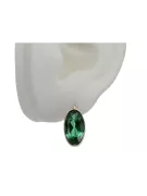 14K Yellow gold Emerald Earrings Vintage vec001y